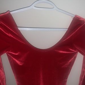 Red Velvet Low Back Dress American Apparel